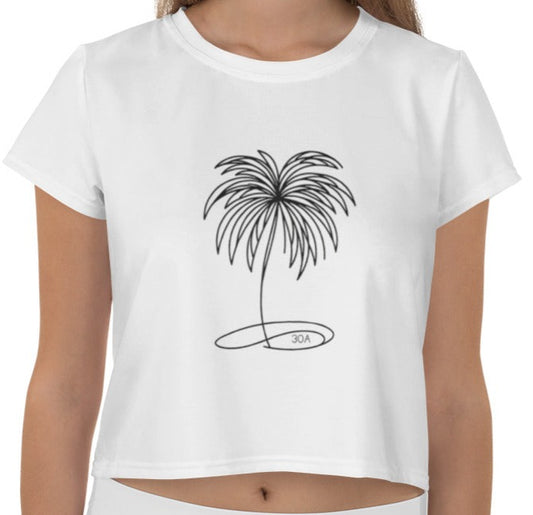 Minimalistic Palm Tree 30A Crop Top