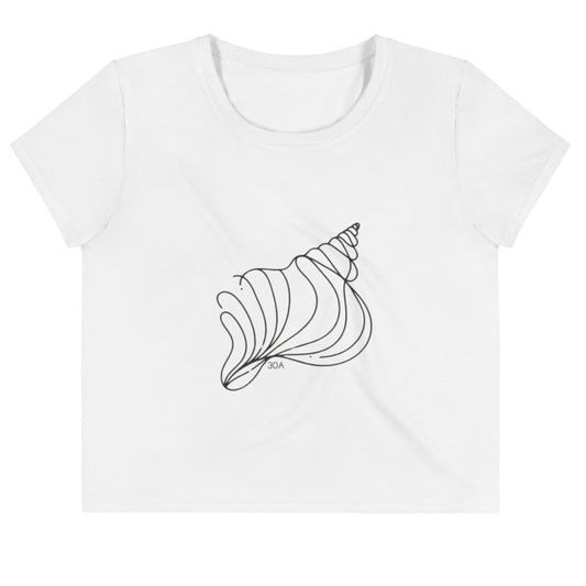 Minimalistic Conch Seashell 30A Crop Top