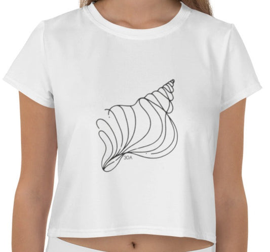 Minimalistic Conch Seashell 30A Crop Top