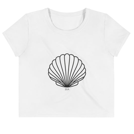 Minimalistic Scallop Seashell 30A Crop Top