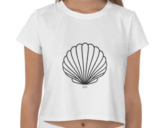 Minimalistic Scallop Seashell 30A Crop Top