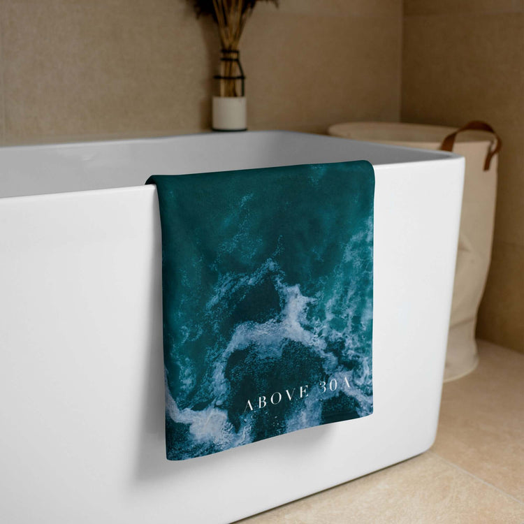 Solitary Emerald Wave Bath & Beach Towel - Above 30A Gallery